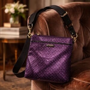Coach Taylor Snakeskin Purple Crossbody Bag